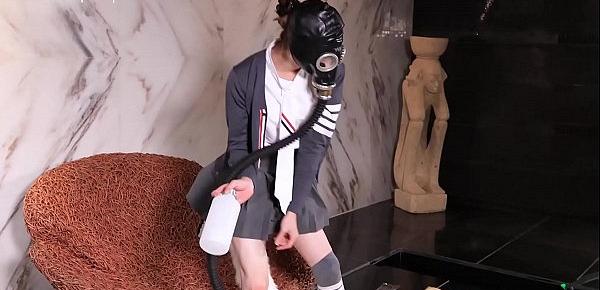  Urinal tgirl play vacuum bed and drinking pee -BDSM